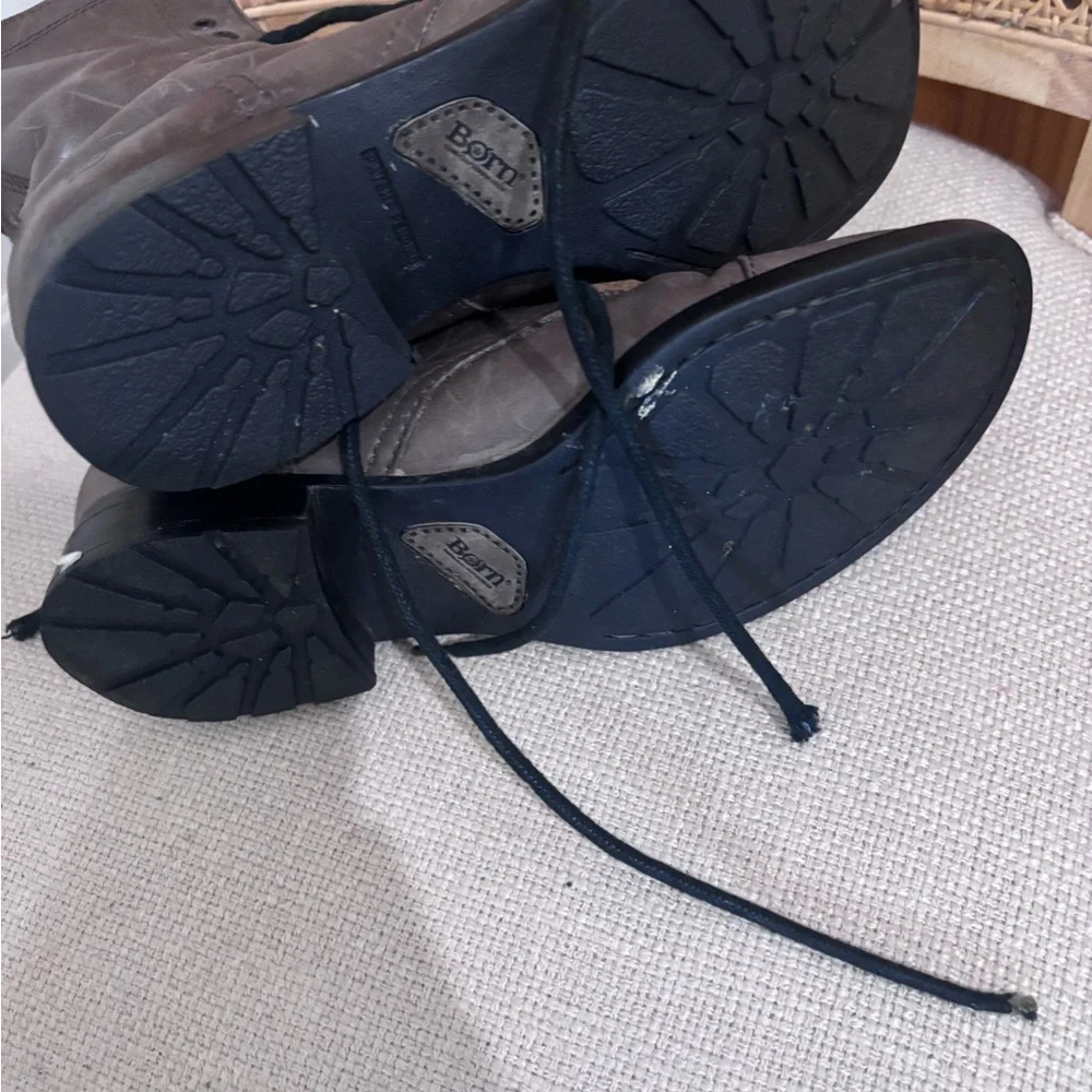 Born Grey Lace-Up Combat Boots - Picture 10 of 10